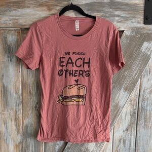 Pink Graphic T-Shirt with Frozen Sandwich Design